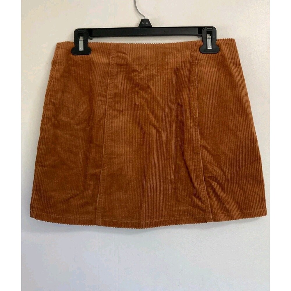 Chloe and Katie Skirt Womens M Brown Corduroy Mini Preppy Boho Zipper